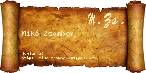 Mikó Zsombor névjegykártya